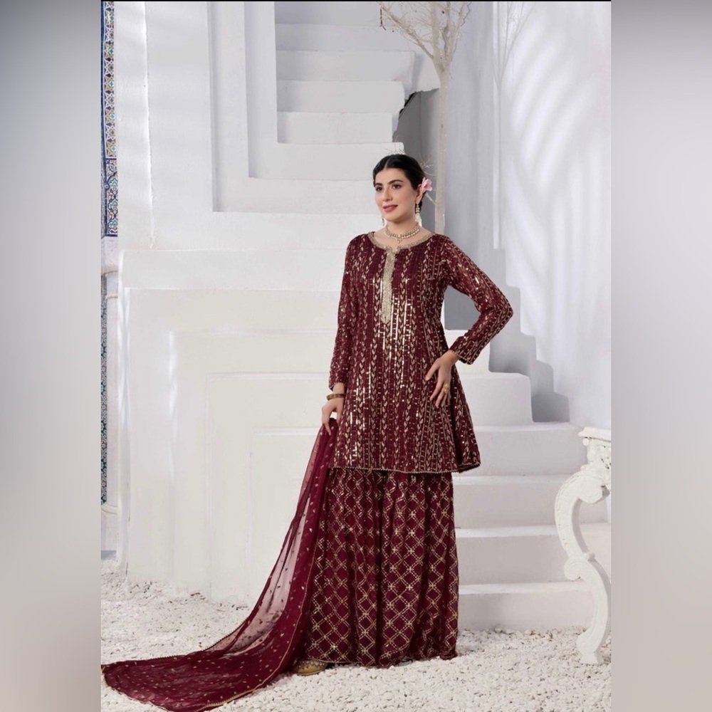 3 piece gharara pakistani suit